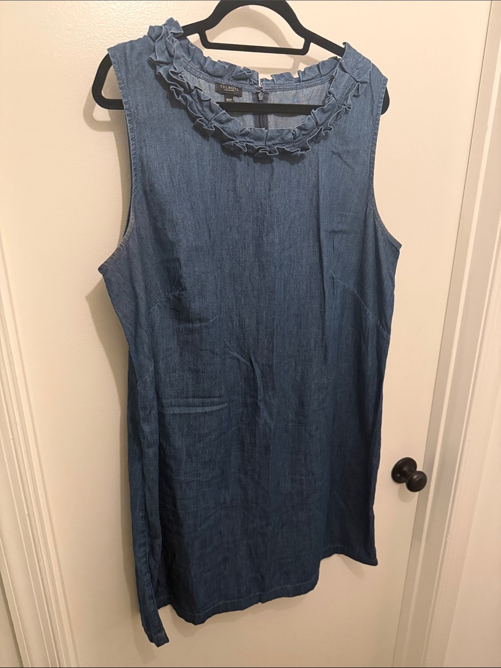 Talbots Ruffle Chambray Dress